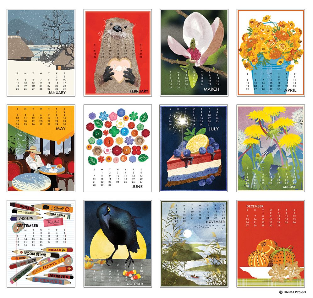 Alternative view of 2026 Linnea Design Desktop Calendar