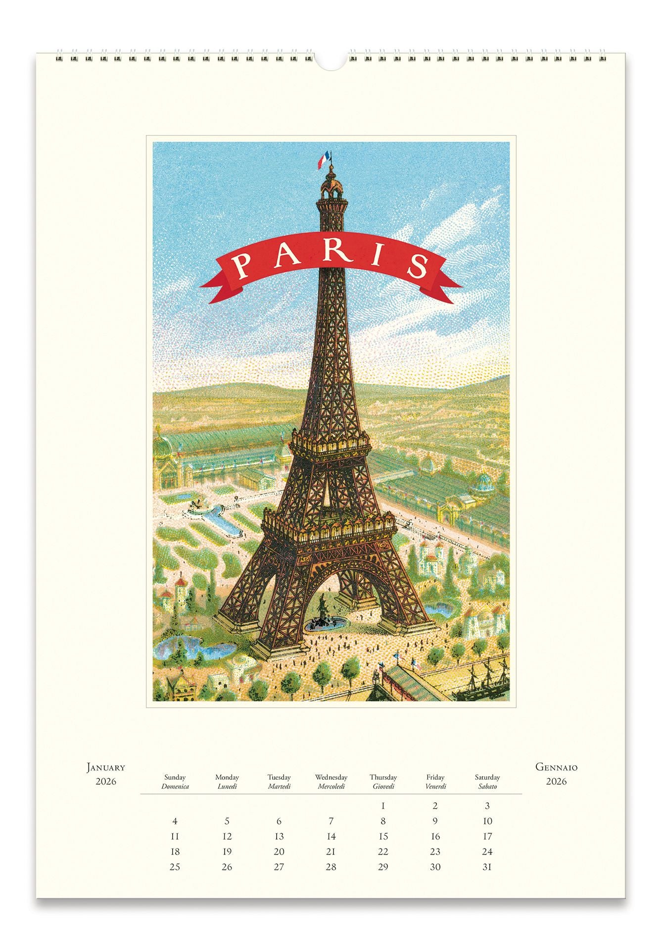 Alternative view of 2026 Cavallini Paris Wall Calendar