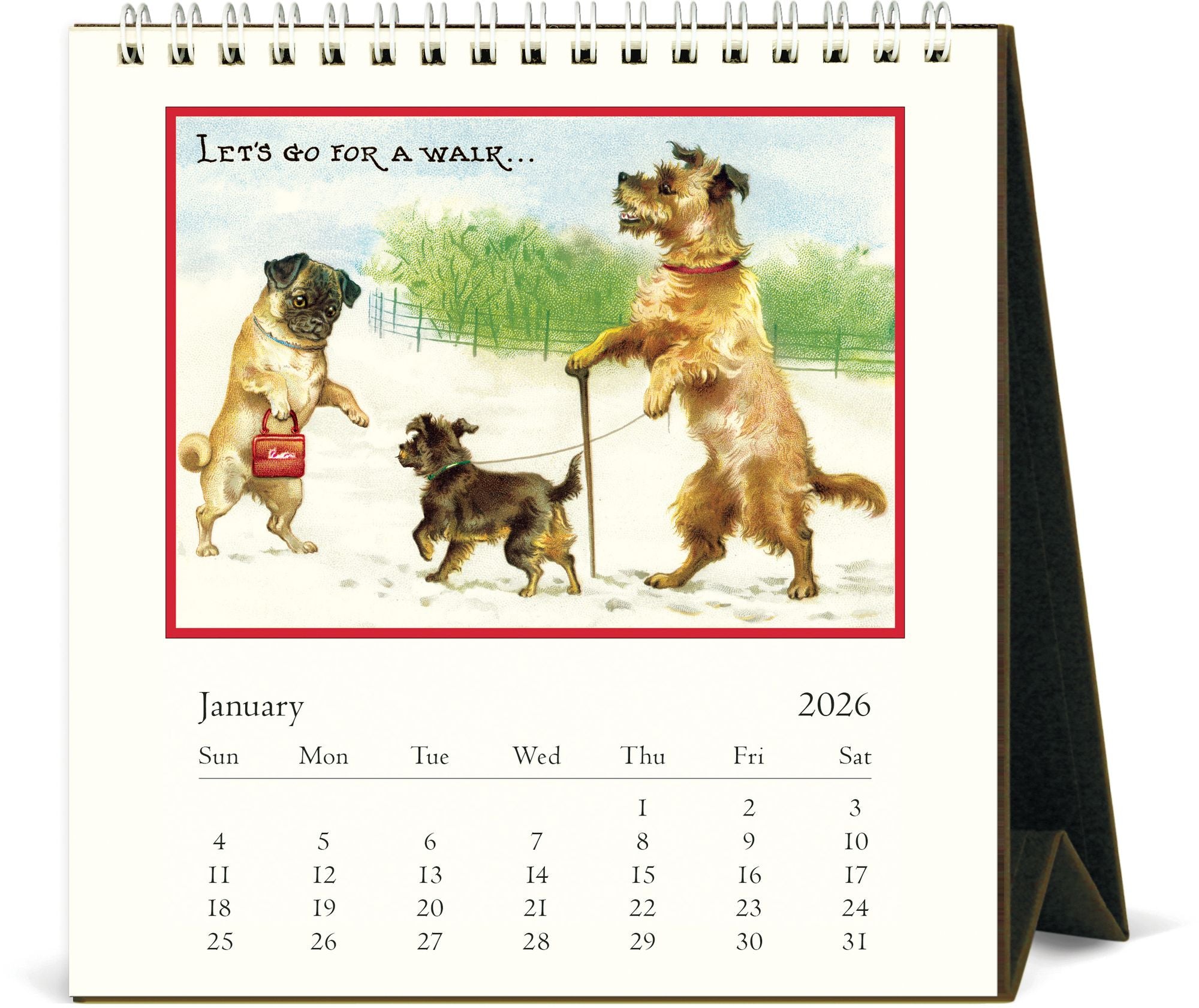 Alternative view of 2026 Cavallini Dogs Desk Calendar