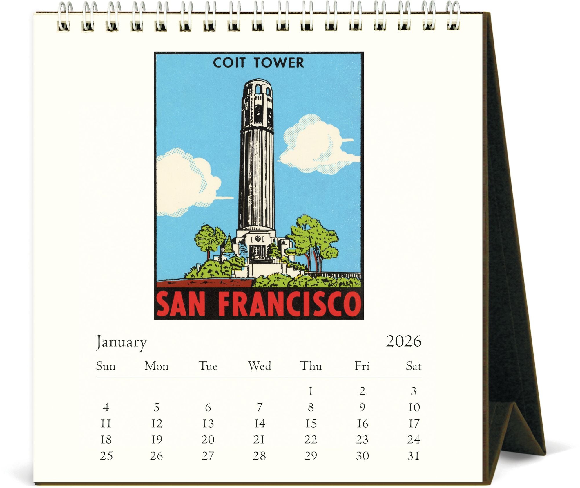 Alternative view of 2026 Cavallini San Francisco Desk Calendar