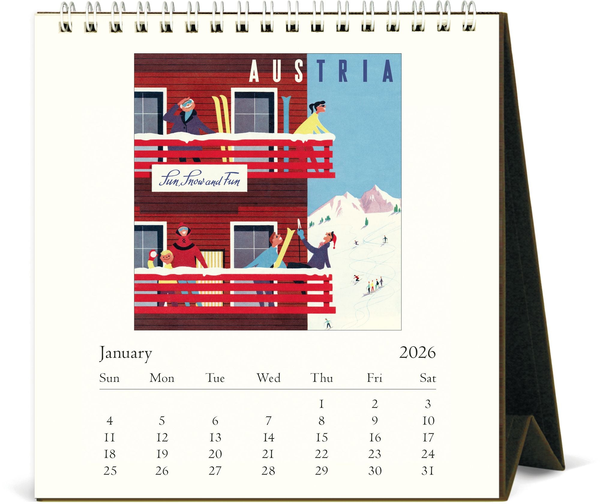Alternative view of 2026 Cavallini Vintage Travel Desk Calendar