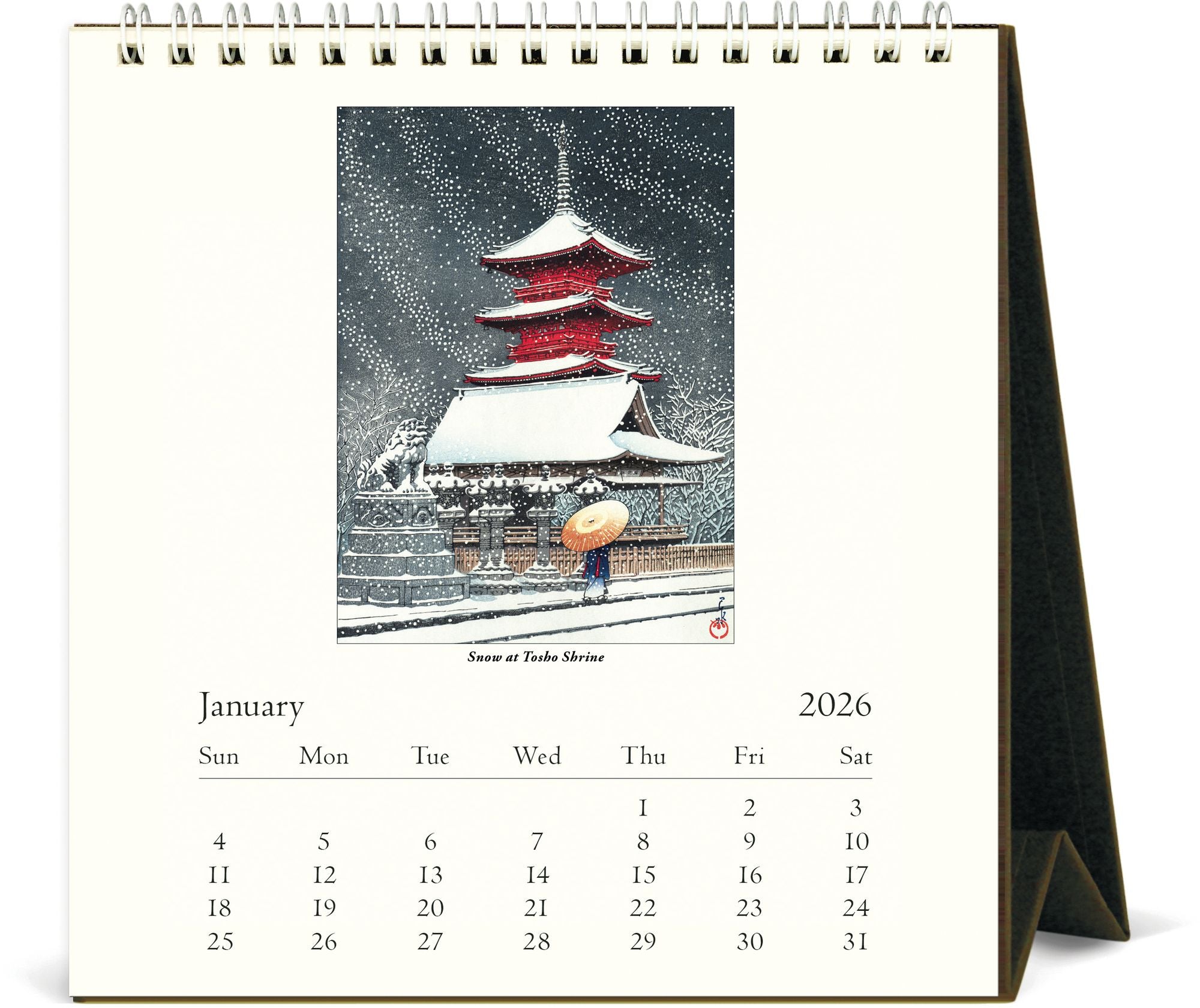 Alternative view of 2026 Japanese Woodblock Desk Calendar