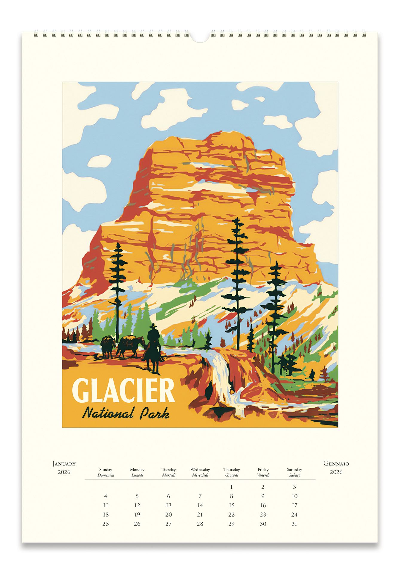 Alternative view of 2026 Cavallini National Parks Wall Calendar