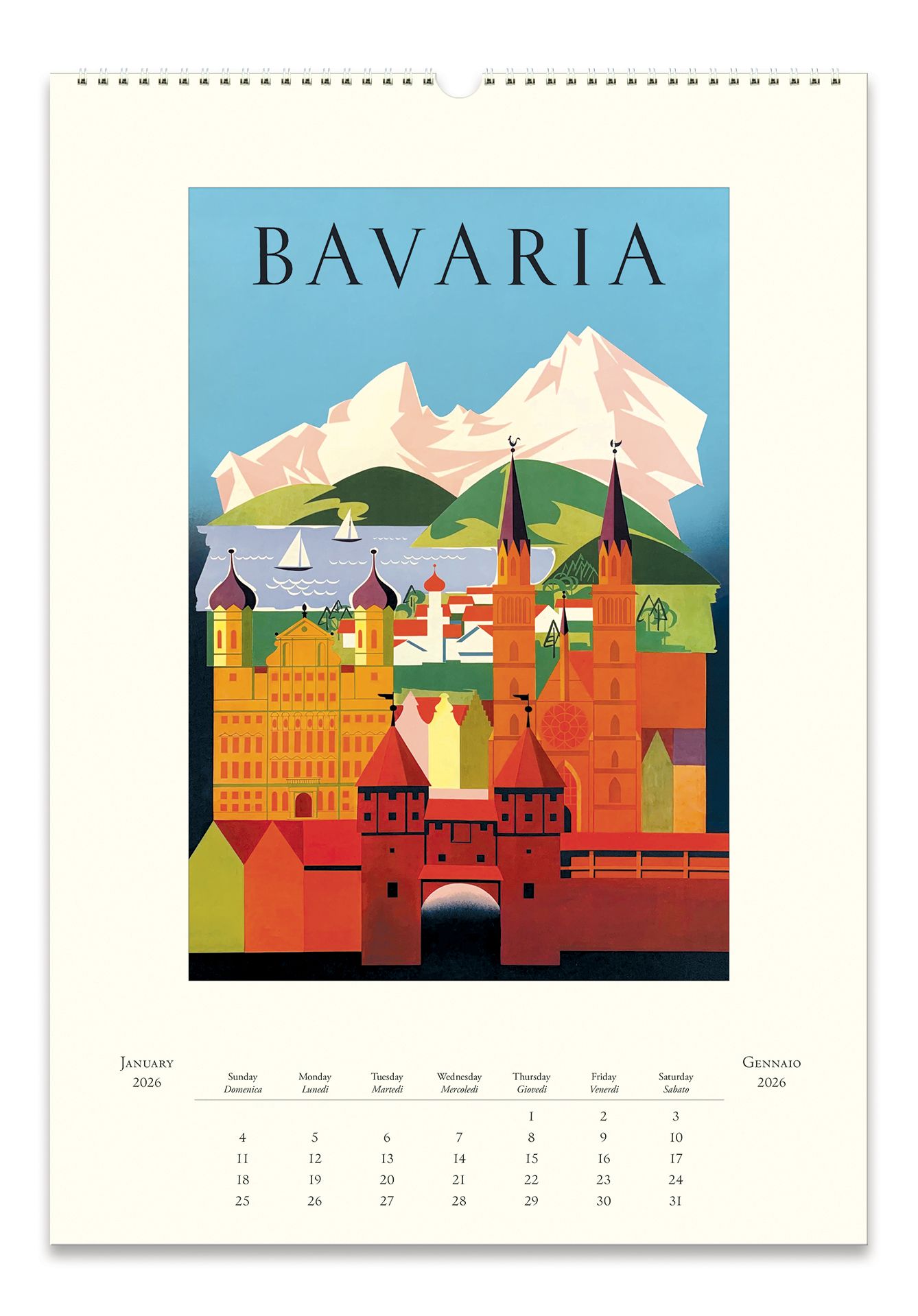 Alternative view of 2026 Vintage Travel Wall Calendar