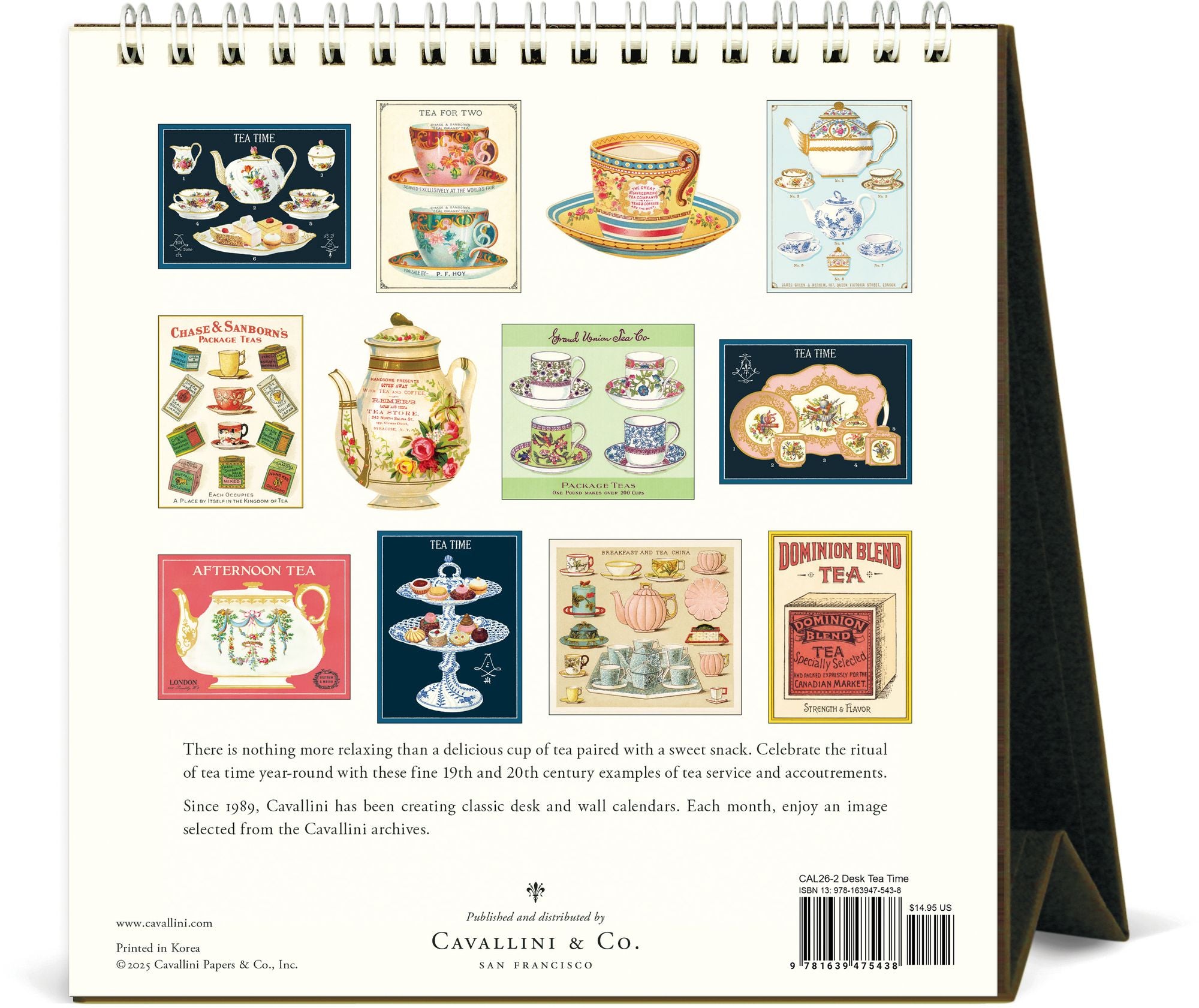 2026 Cavallini Tea Time Desk Calendar - Image 3