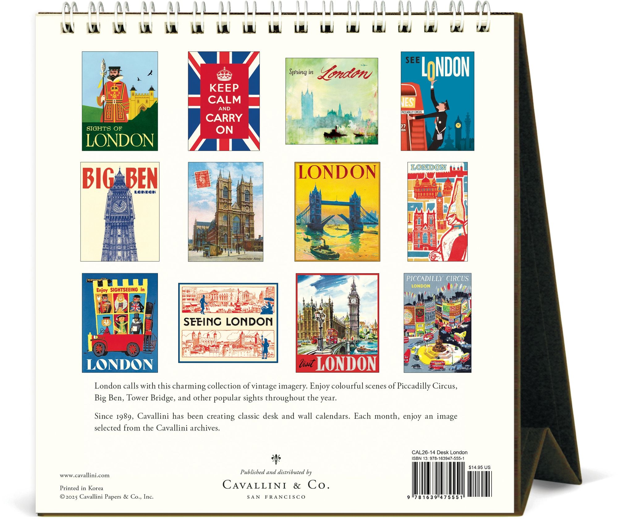 2026 Cavallini London Desk Calendar - Image 3