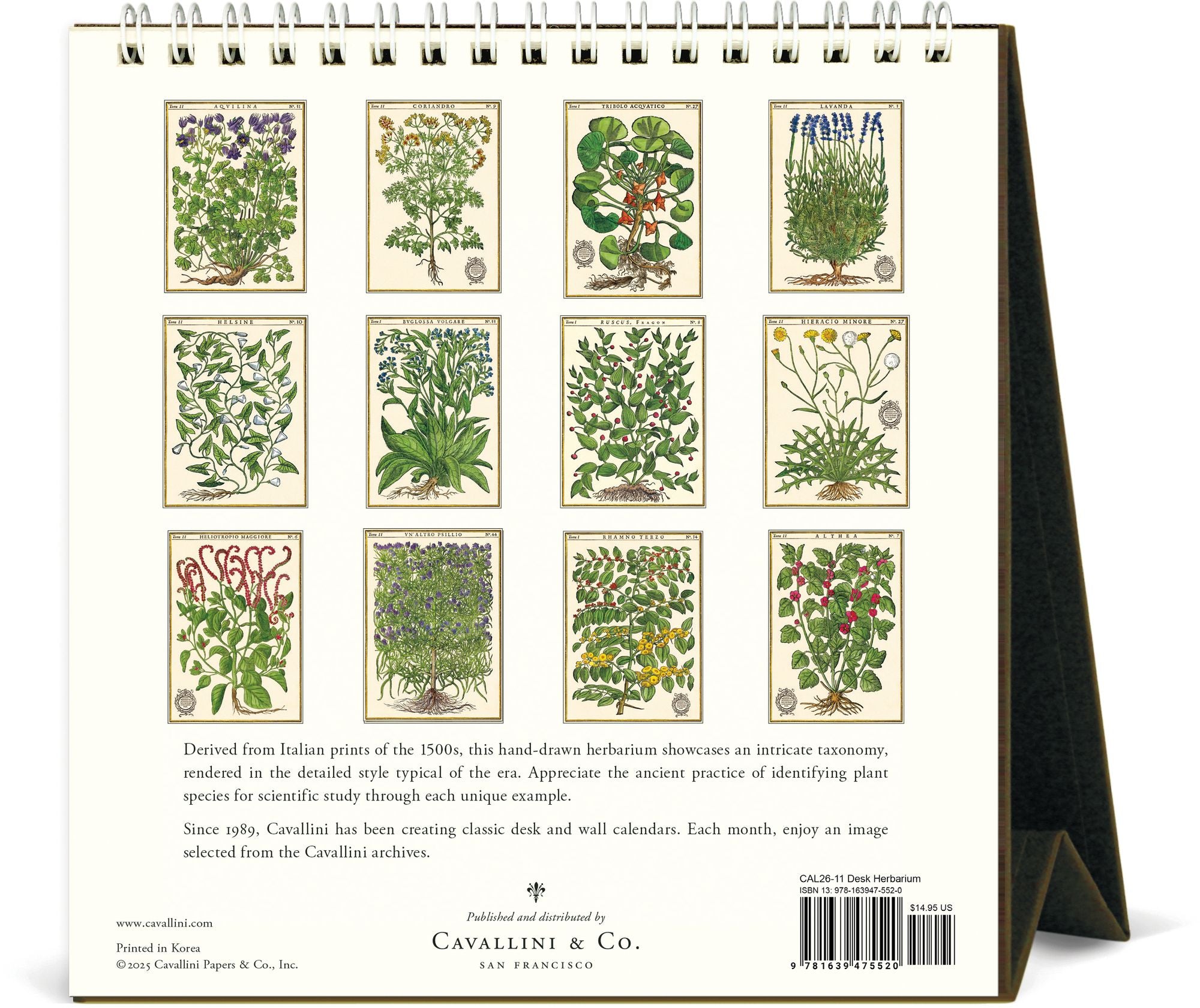 2026 Cavallini Herbarium Desk Calendar - Image 3