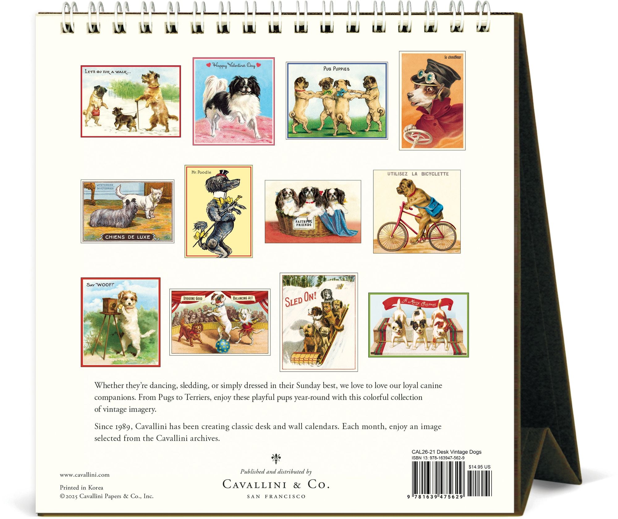 2026 Cavallini Dogs Desk Calendar - Image 3