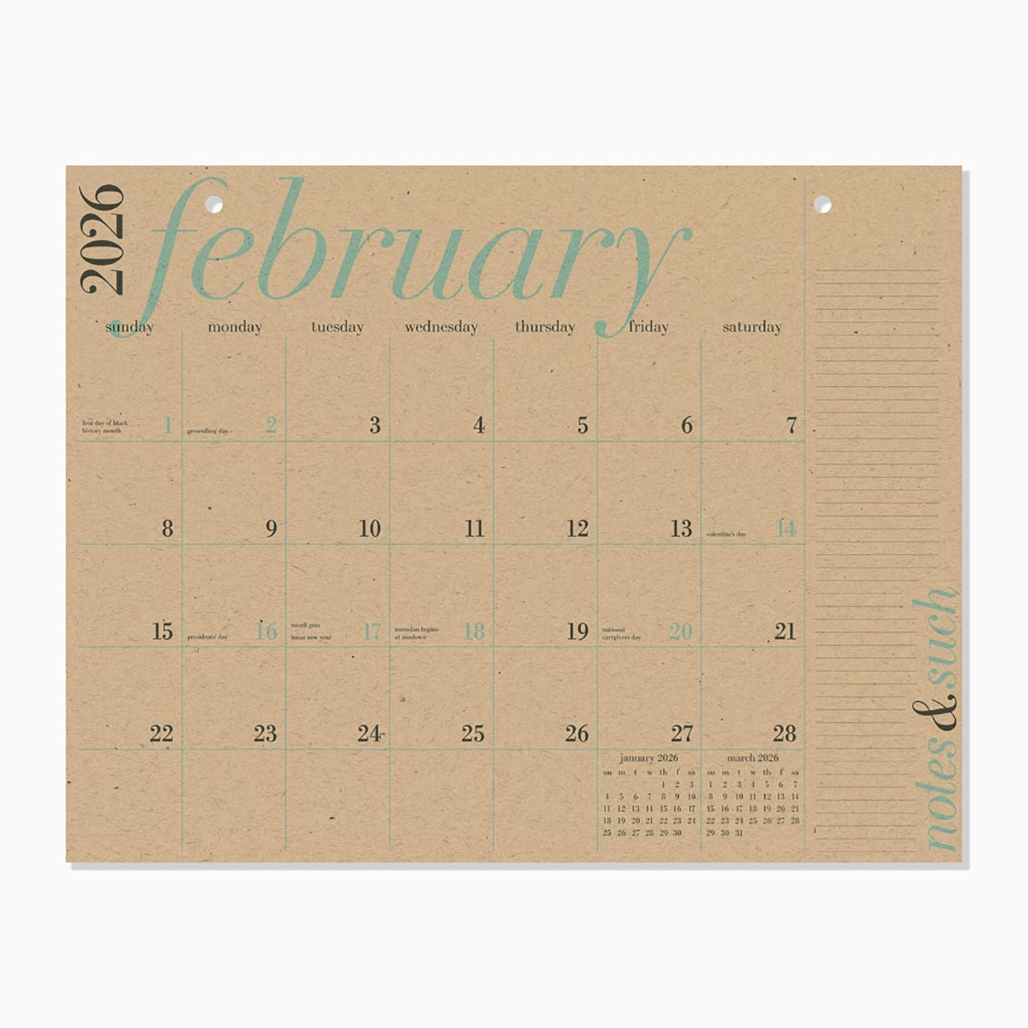 Alternative view of 2026 Paper Source The Great Big Calendar
