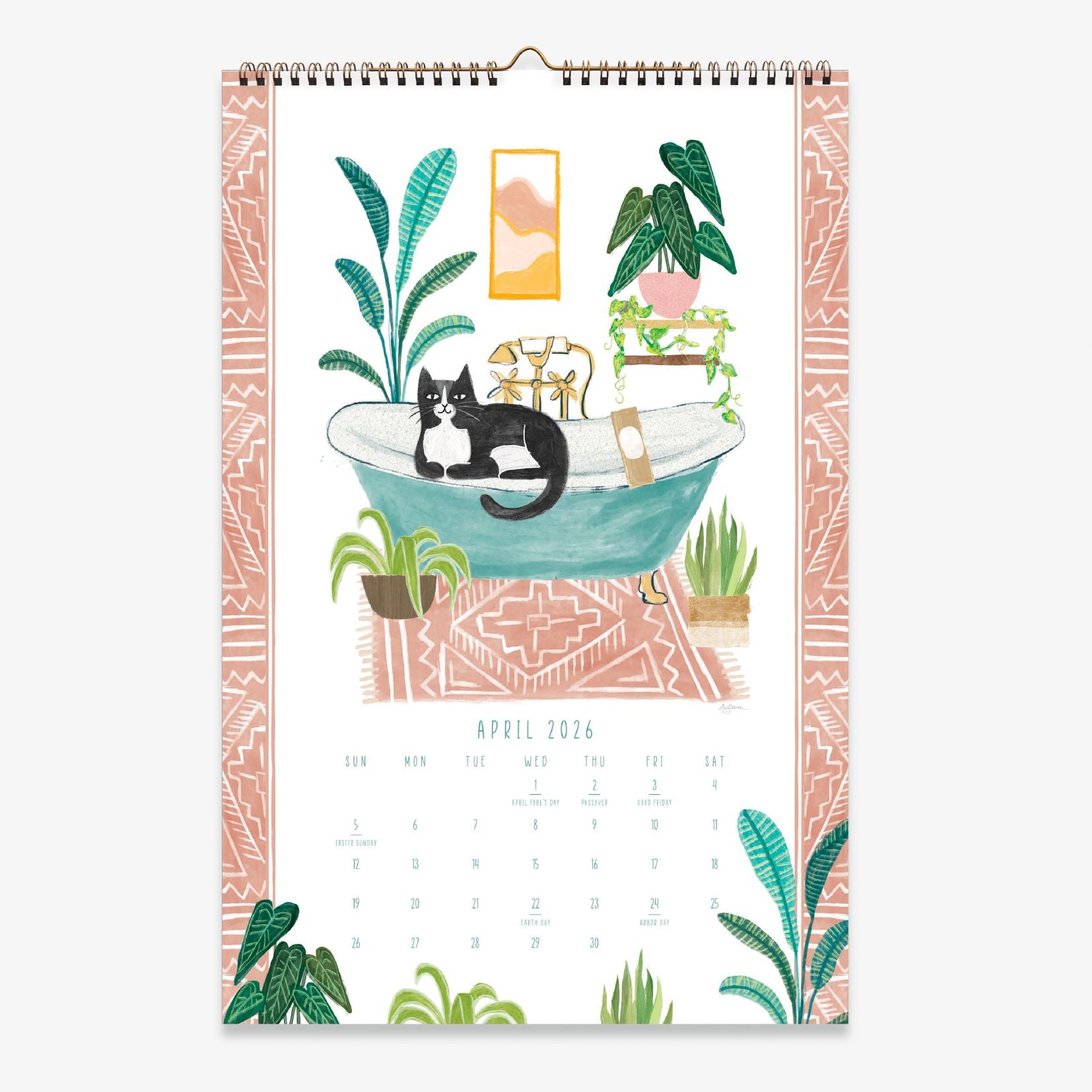 2026 On the Bright Side Cat Person 12 Month Poster Wall Calendar - Image 2