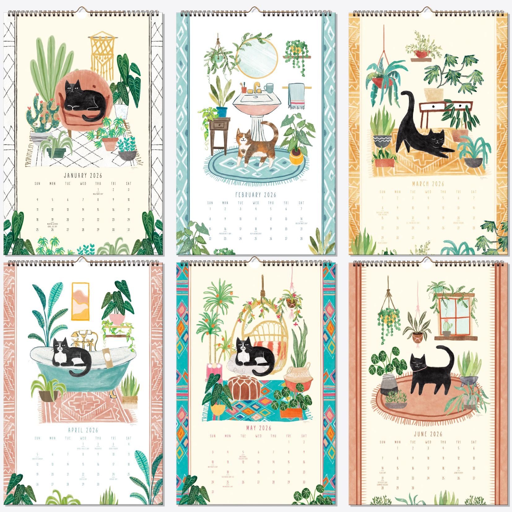 2026 On the Bright Side Cat Person 12 Month Poster Wall Calendar - Image 5