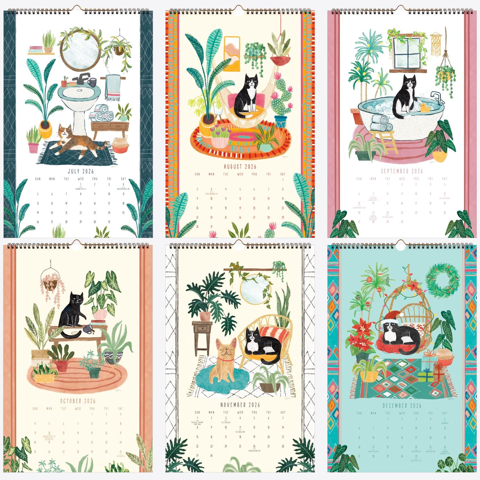 2026 On the Bright Side Cat Person 12 Month Poster Wall Calendar - Image 6