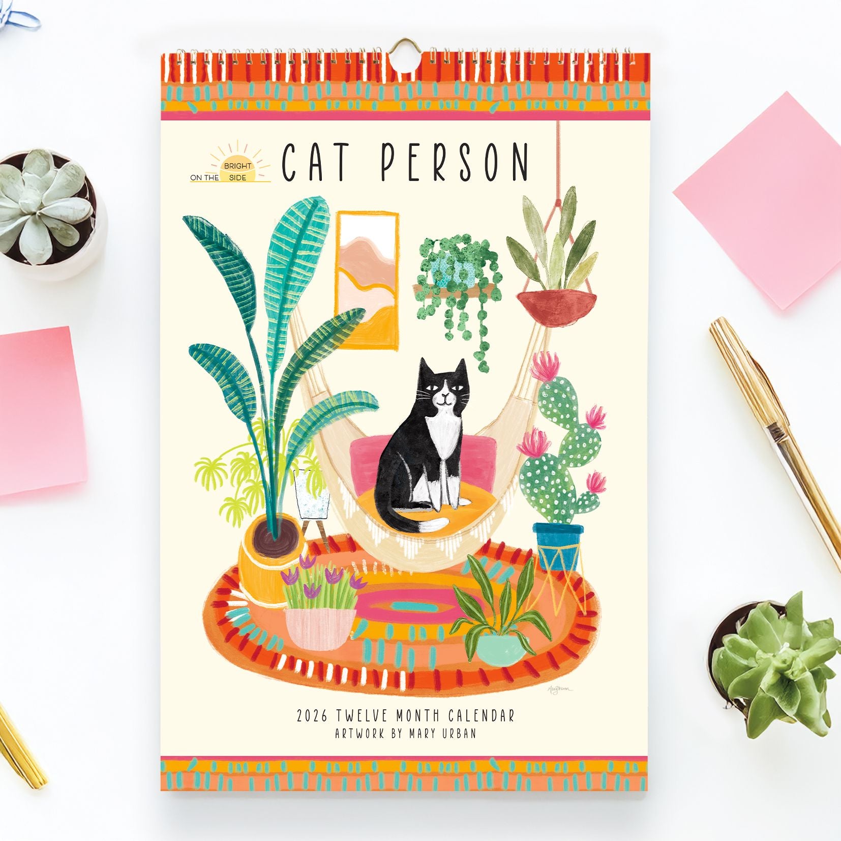2026 On the Bright Side Cat Person 12 Month Poster Wall Calendar - Image 8