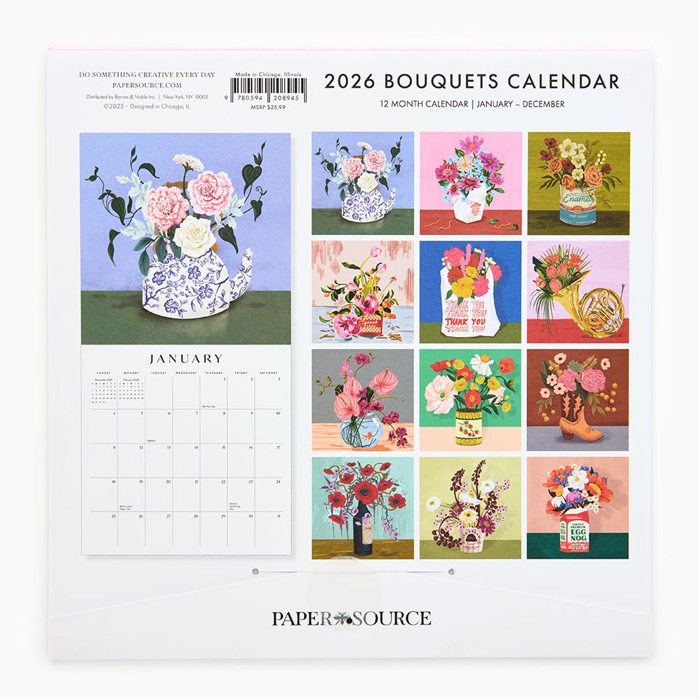 Alternative view of 2026 Paper Source Floral Vase Calendar