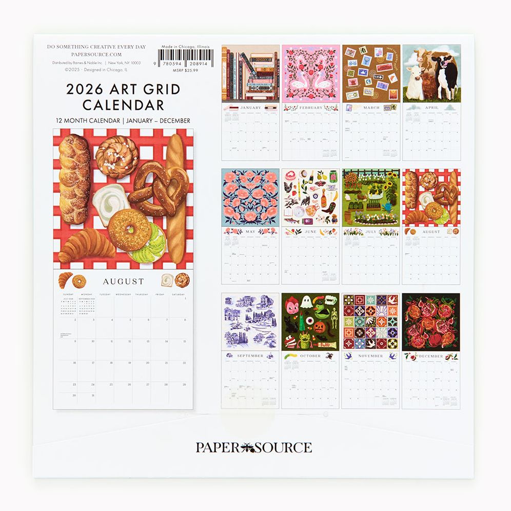 Alternative view of 2026 Paper Source Art Grid Calendar