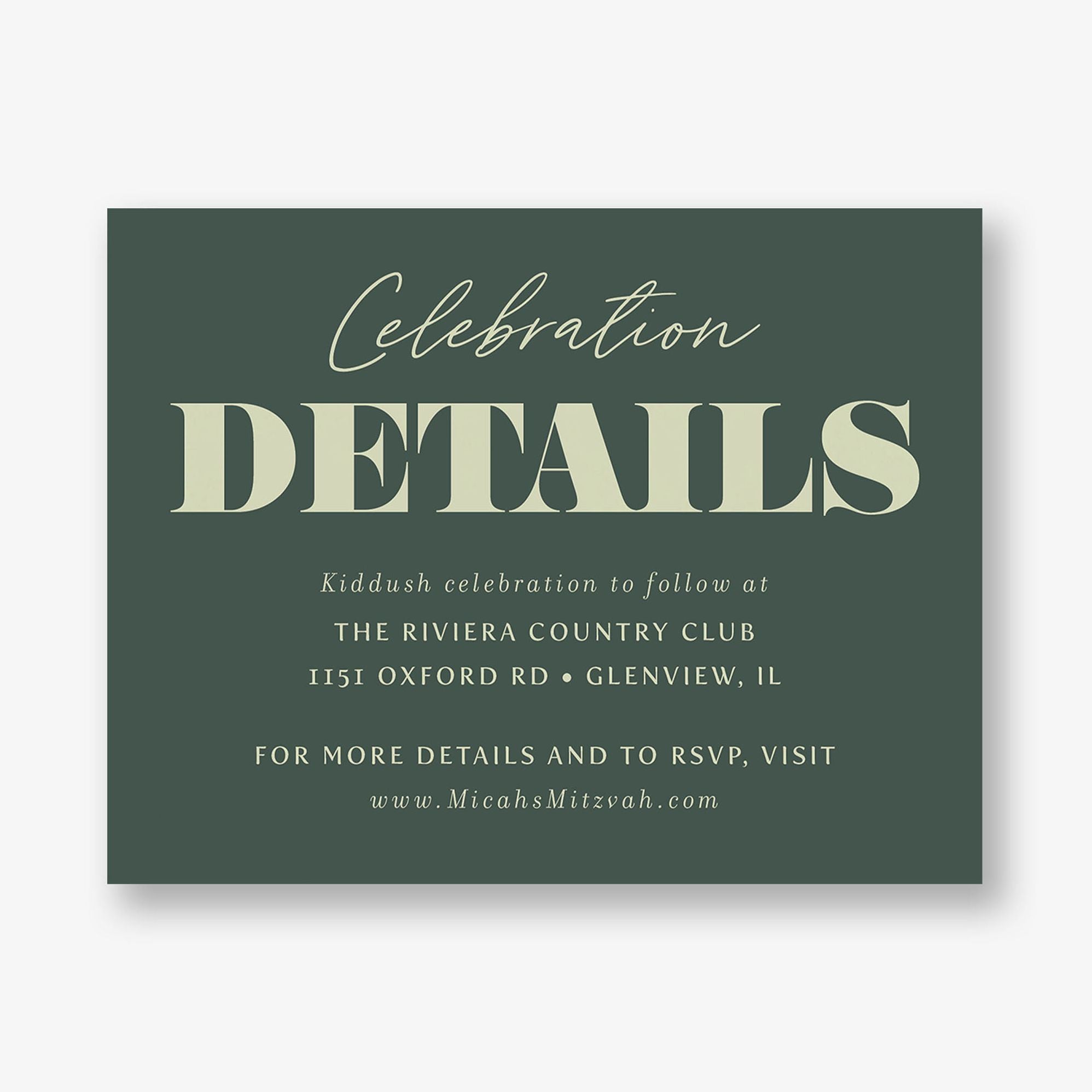 Alternative view of Bold Type Bar Mitzvah Information