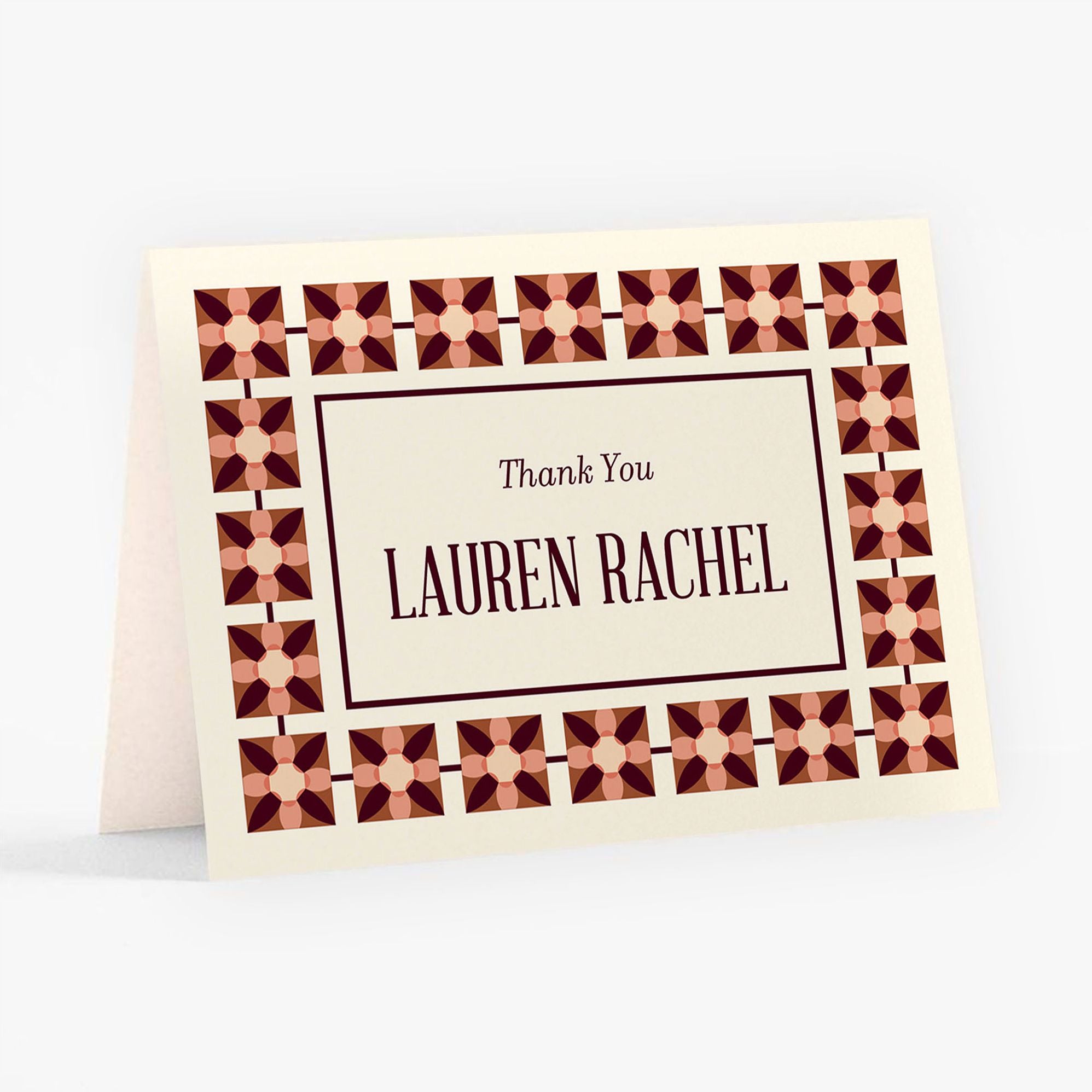 Alternative view of Floral Tile Bat Mitzvah Stationery