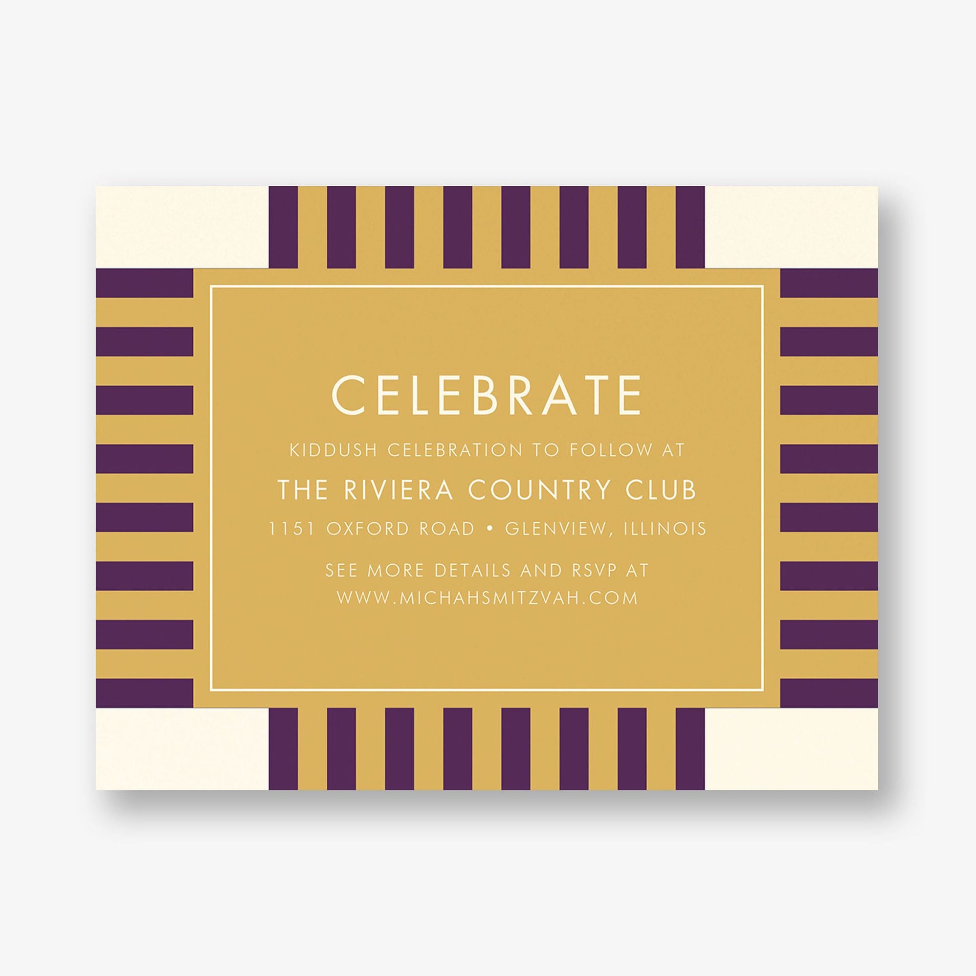 Alternative view of Striped Geo Bar Mitzvah Information