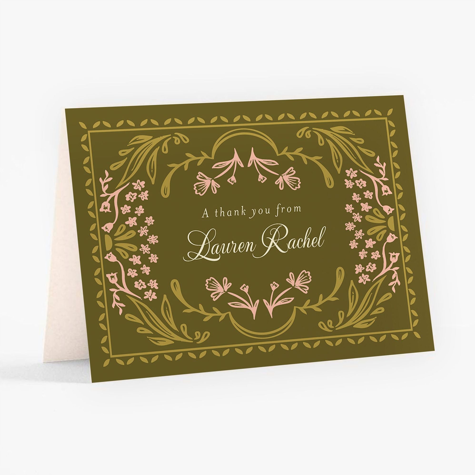 Alternative view of Folk Floral Bat Mitzvah Stationery