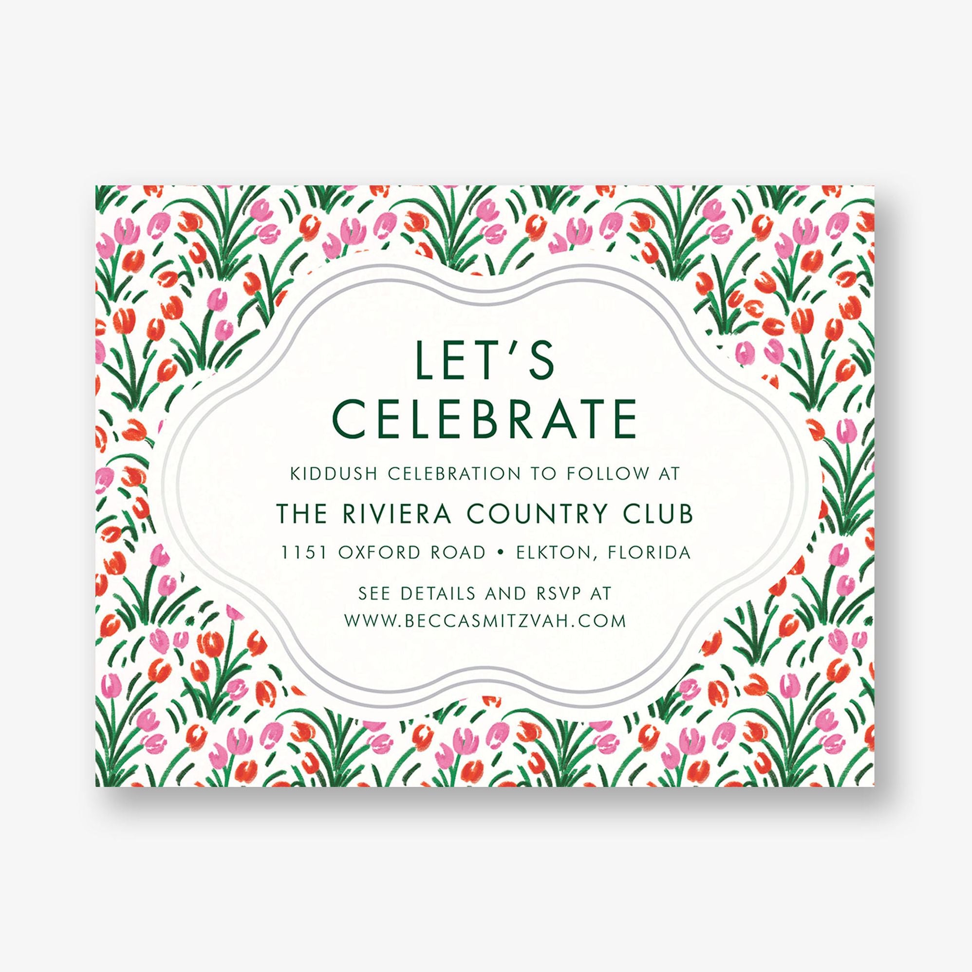 Alternative view of Tulip Field Foil Bat Mitzvah Information