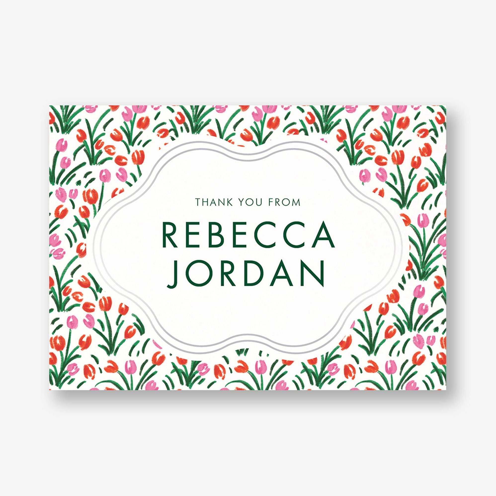 Alternative view of Tulip Field Foil Bat Mitzvah Stationery