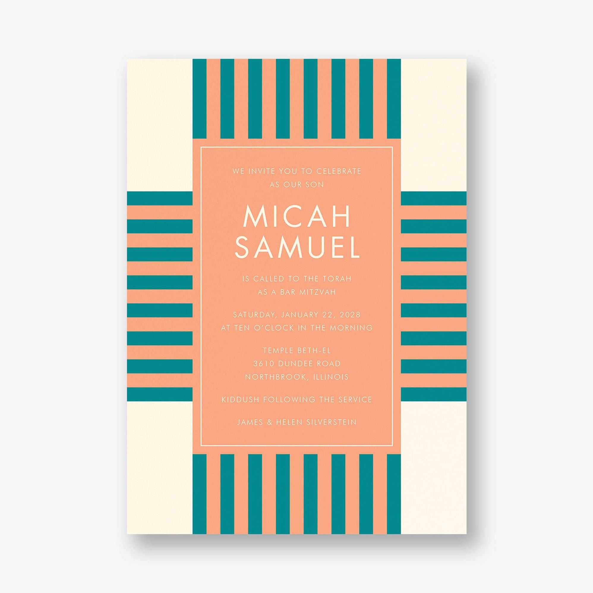 Striped Geo Bar Mitzvah Invitation - Image 4