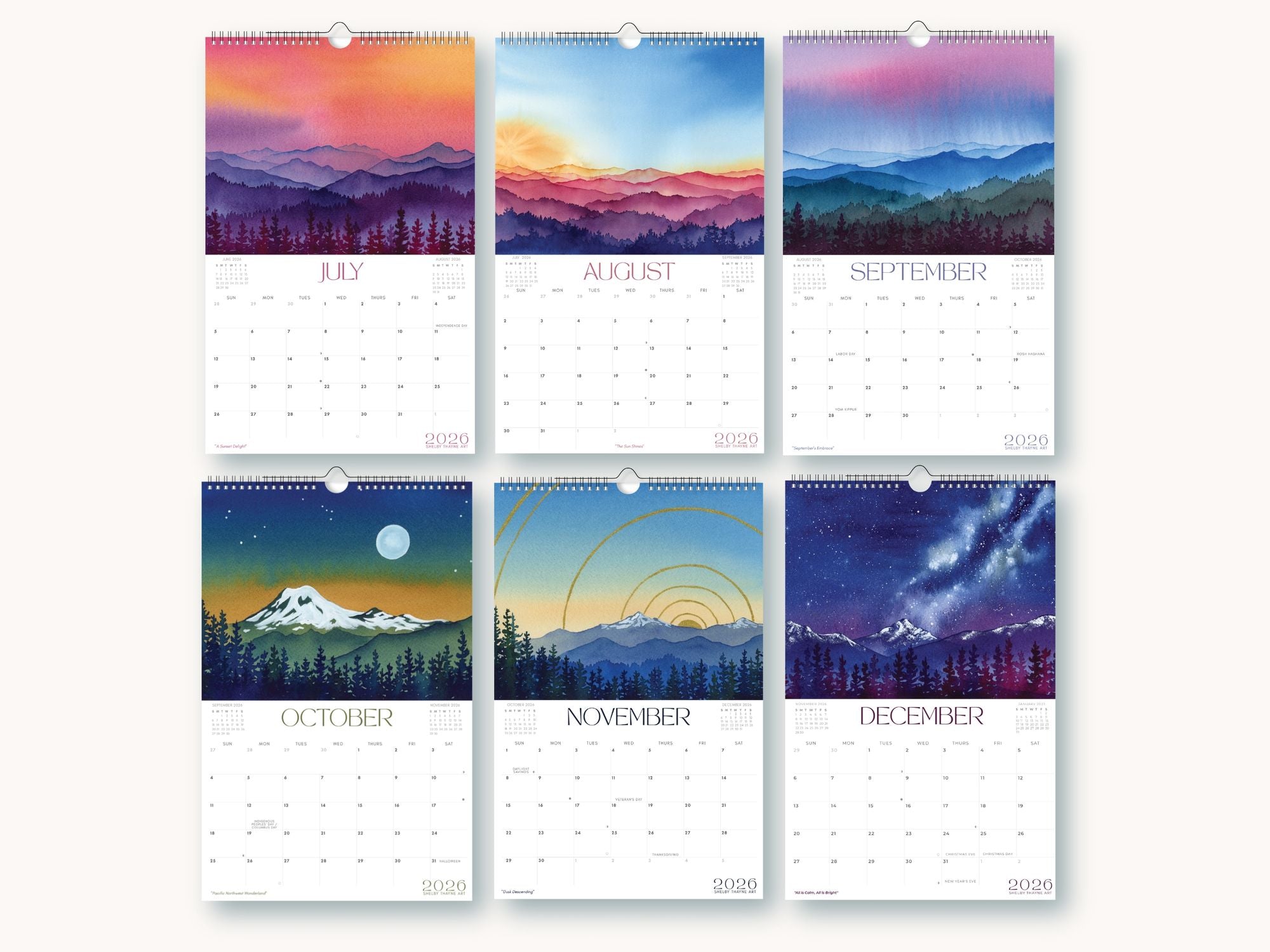 2026 Mountain Art Wall Calendar - Image 3