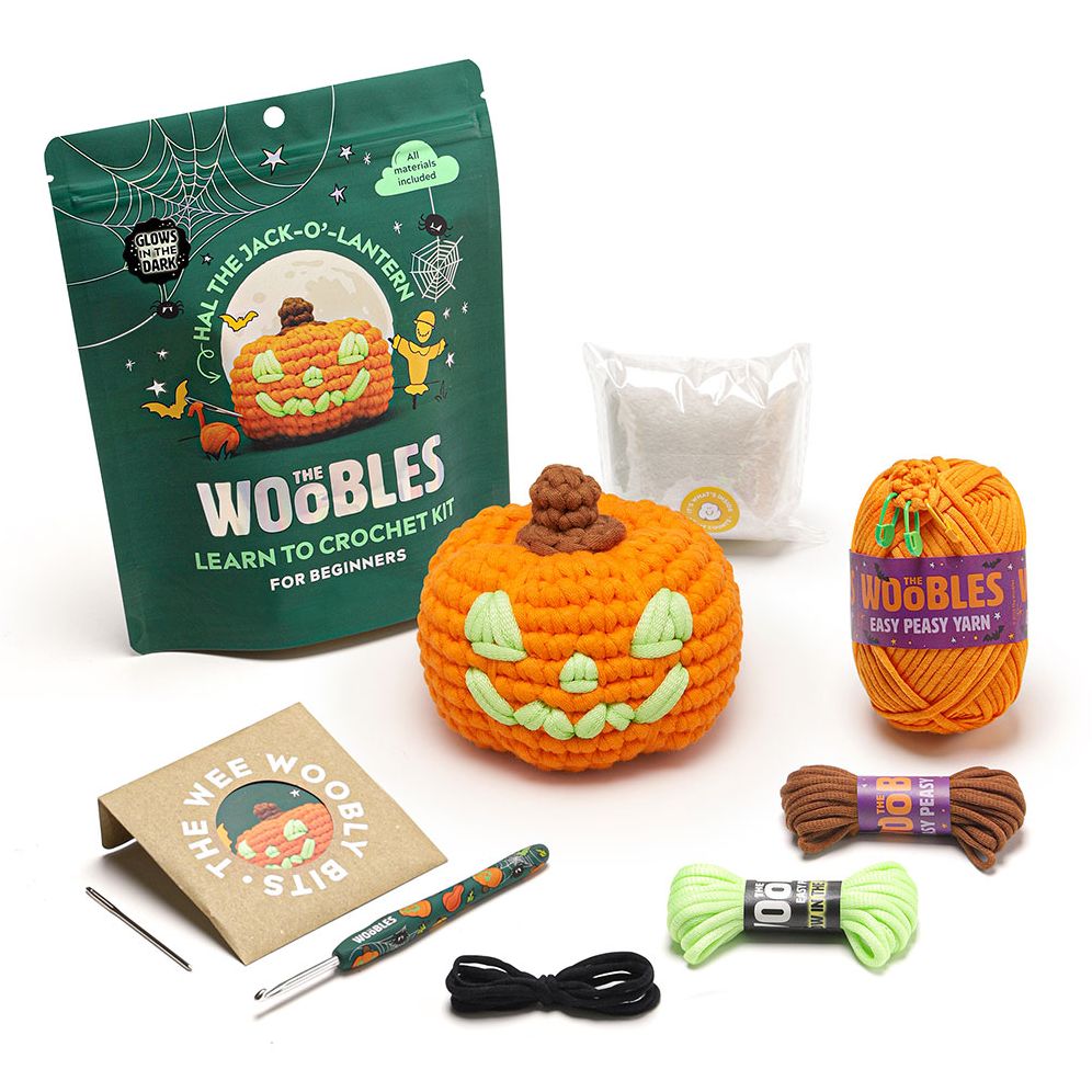 Alternative view of Hal the Jack-o-Lantern Glow in the Dark Learn to Crochet kit