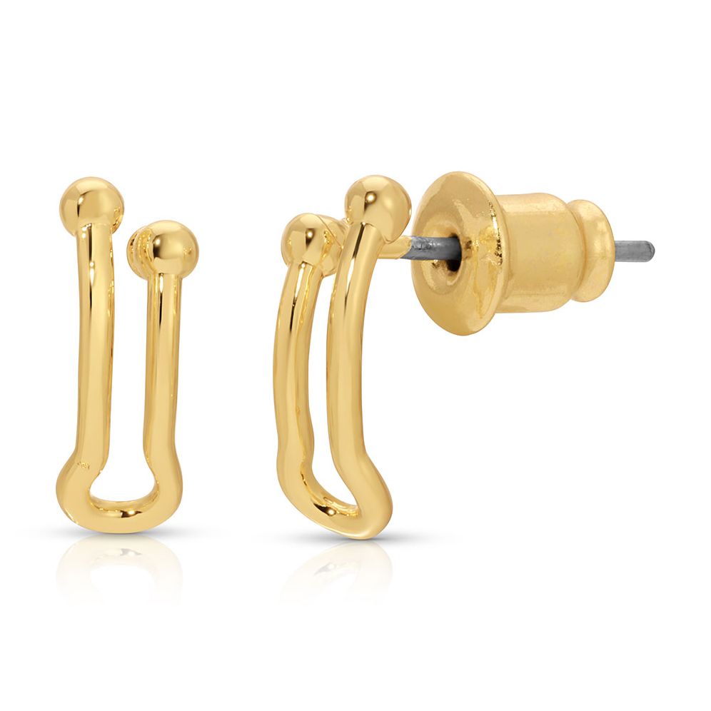 Alternative view of Charm Garden - Hoop Earrings- Gold