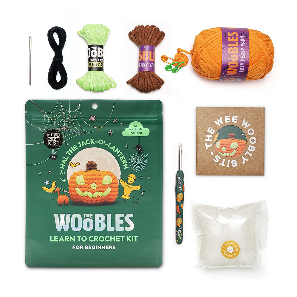 Hal the Jack-o-Lantern Glow in the Dark Learn to Crochet kit - Image 3