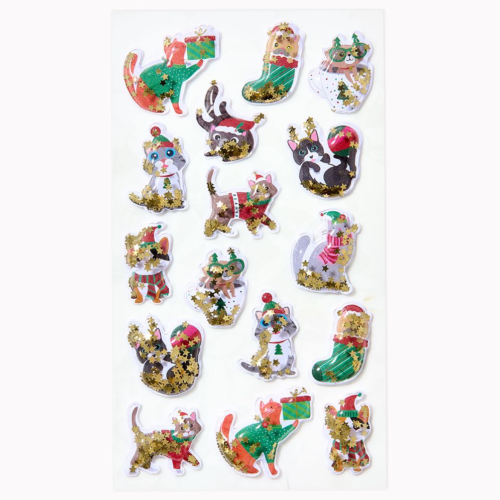 Alternative view of Holiday Cats Shaker Sticker Sheet