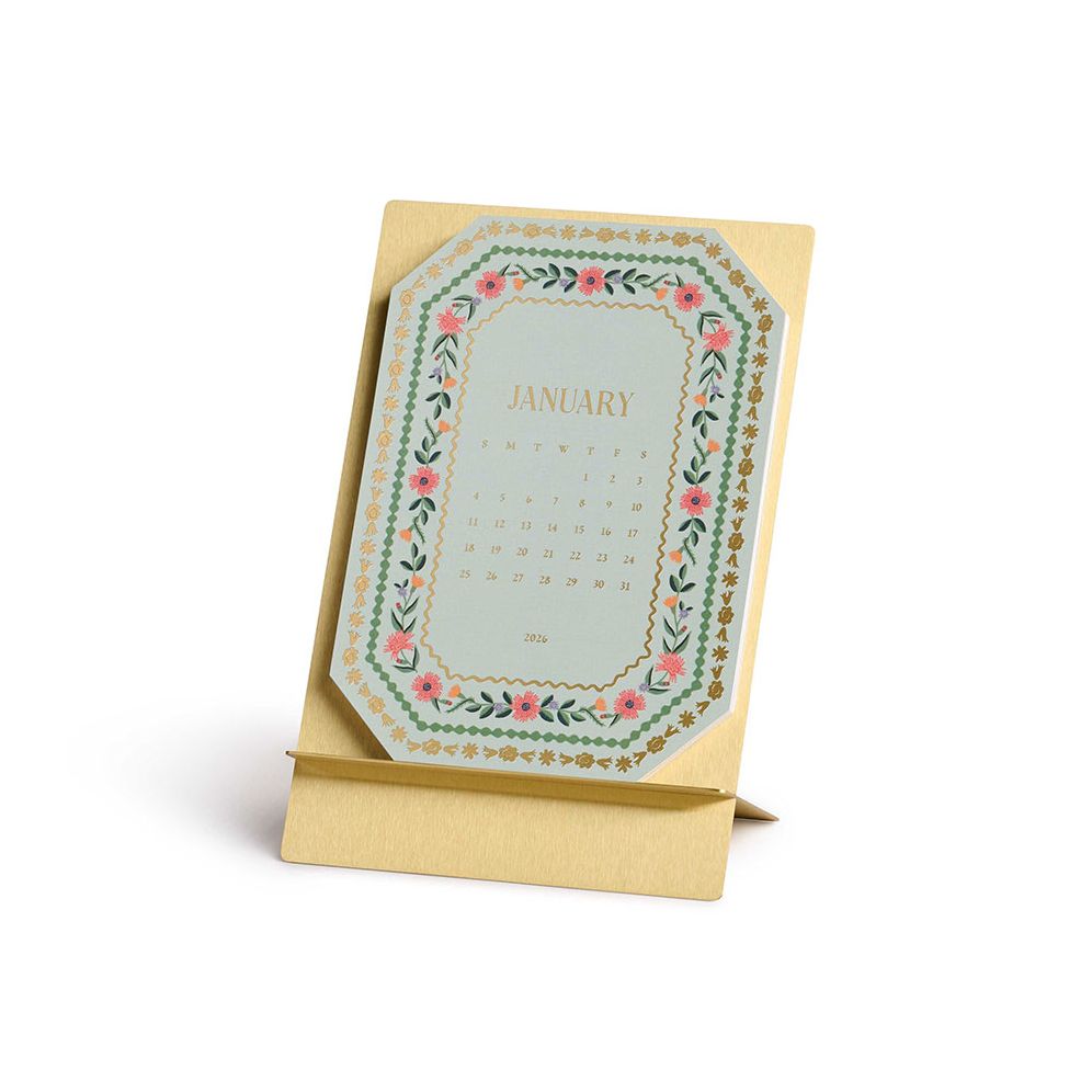Alternative view of 2026 Wildwood Brass Easel Desk Calendar