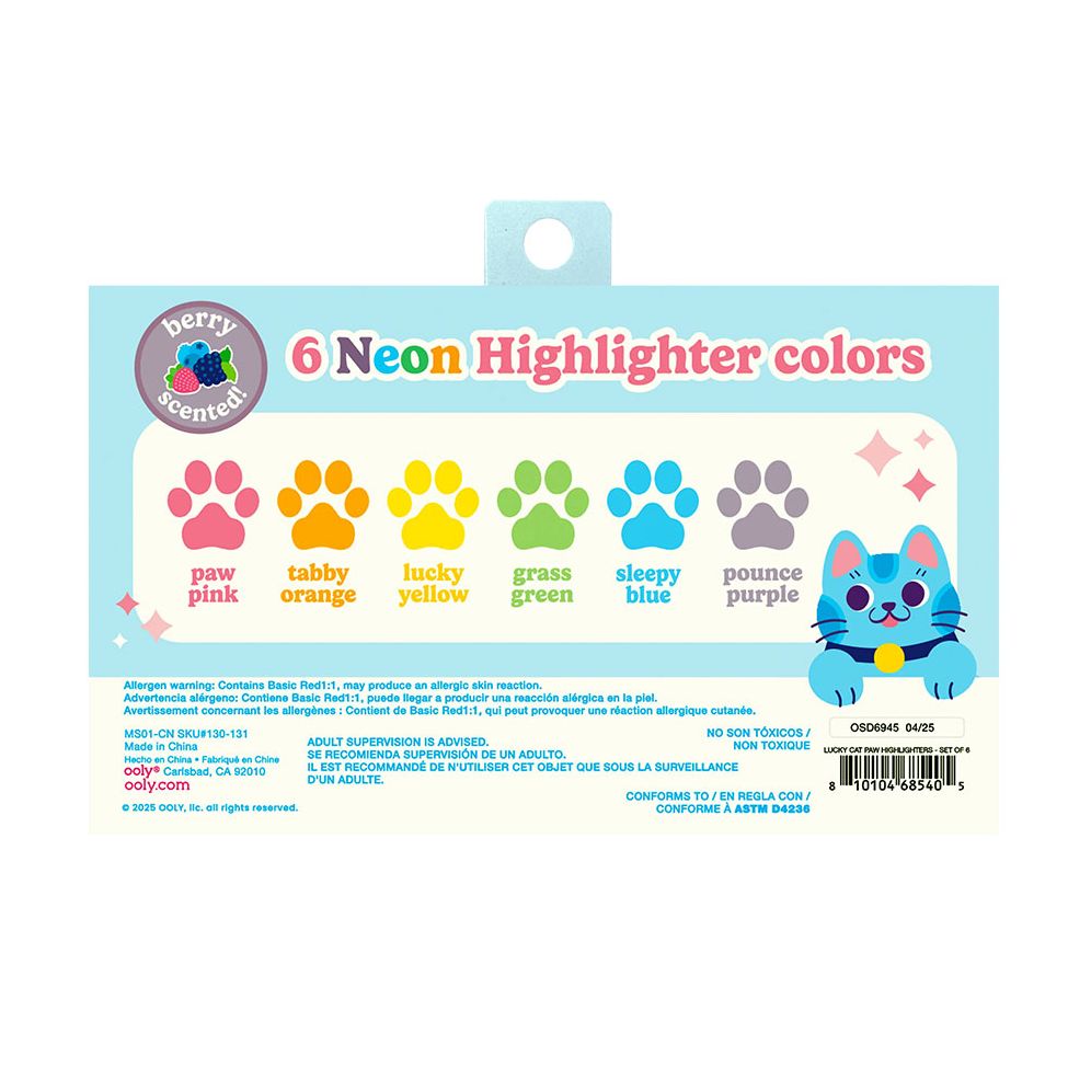 Alternative view of Lucky Cat Paw: Neon Highlighters - Grape Scent (Set of 6)