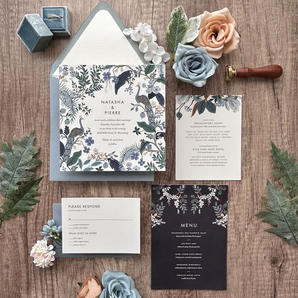 Alternative view of Peacock Frame Wedding Invitation