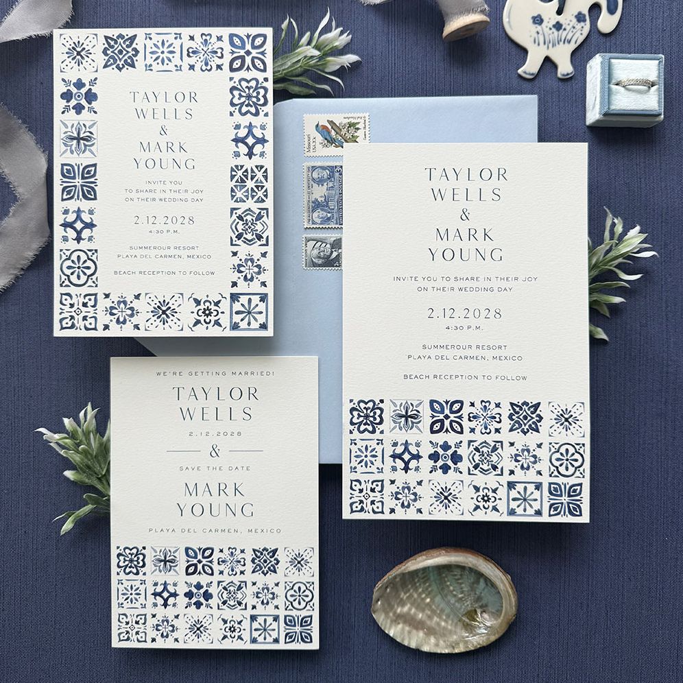 Alternative view of Indigo Riviera Wedding Invitation