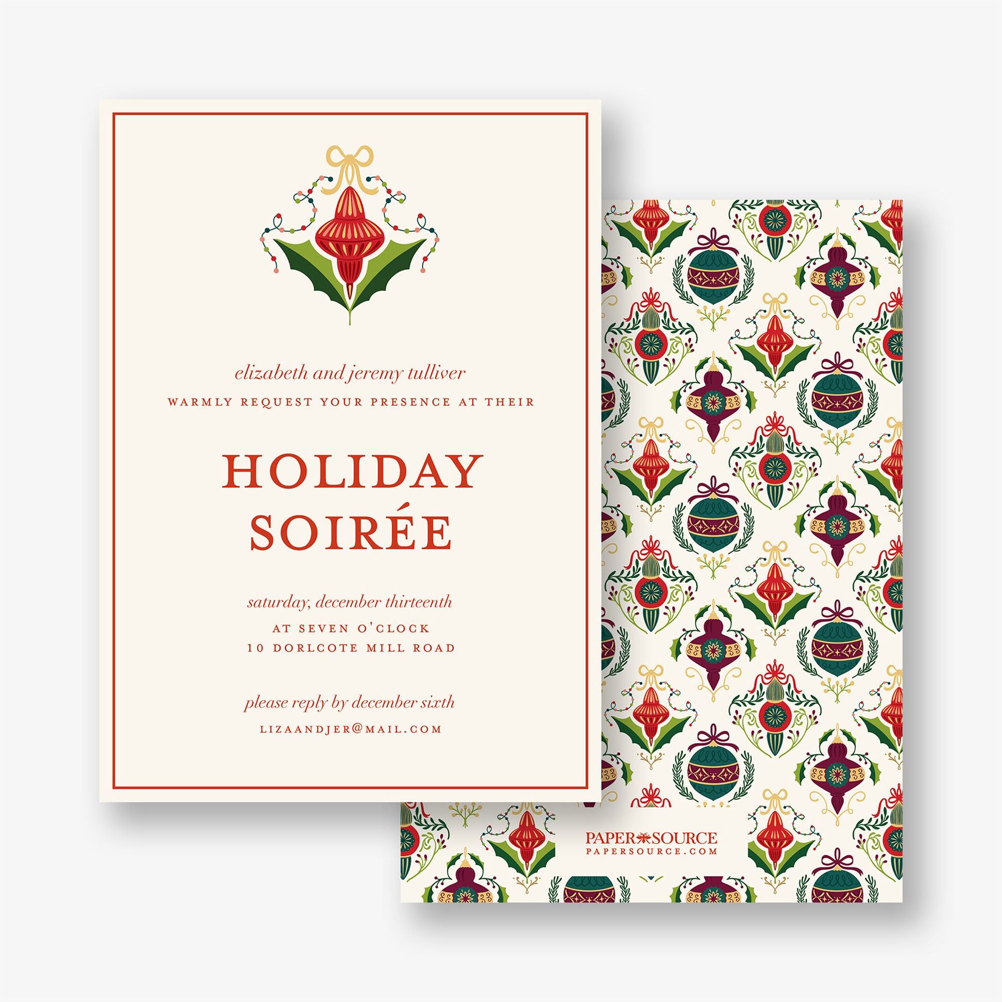 Alternative view of Vintage Ornament Party Invitation