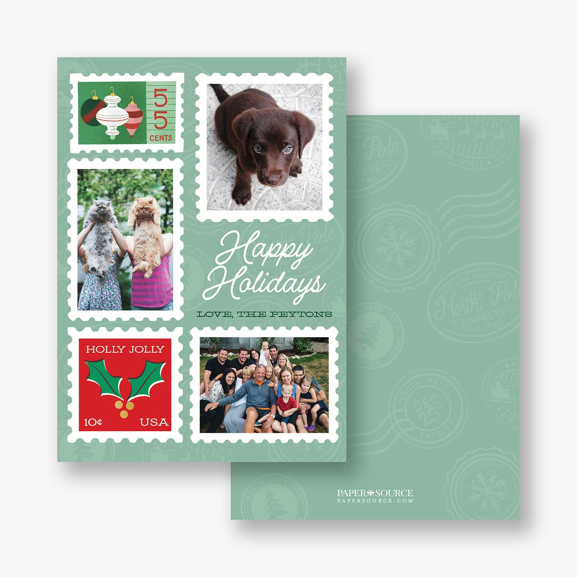Alternative view of Holiday Stamp Collage Holiday Photo Card
