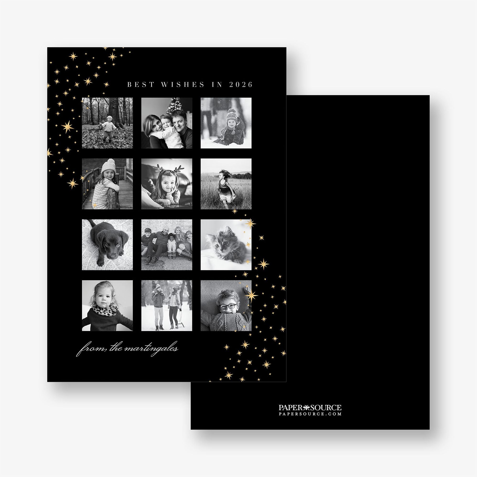 Alternative view of Twinkling Stars Foil New Years Photo Card