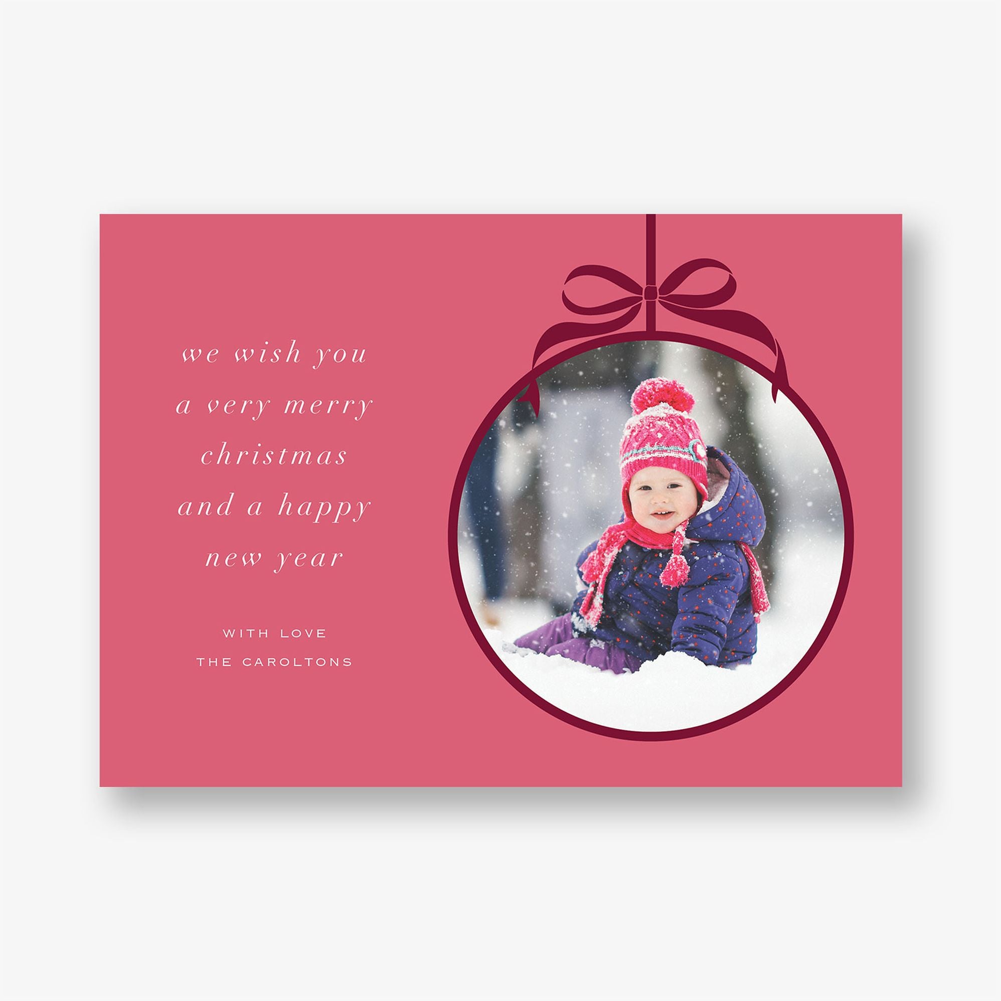 Alternative view of Elegant Ornament Holiday Photo Card