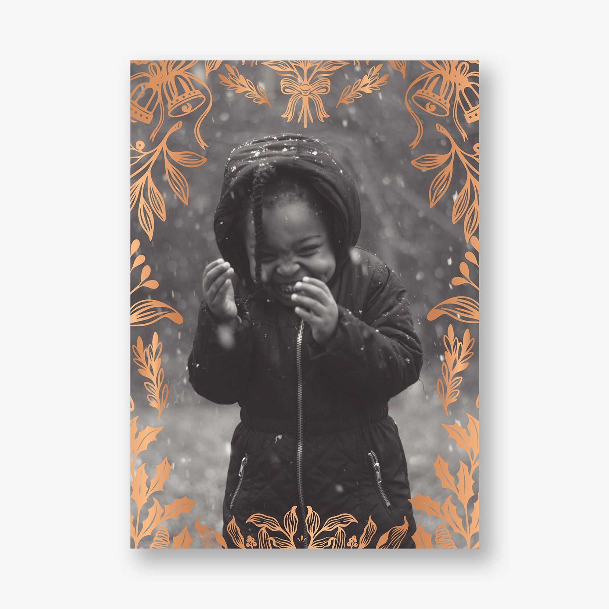 Alternative view of Botanical Bells Foil Frame Holiday Photo Card