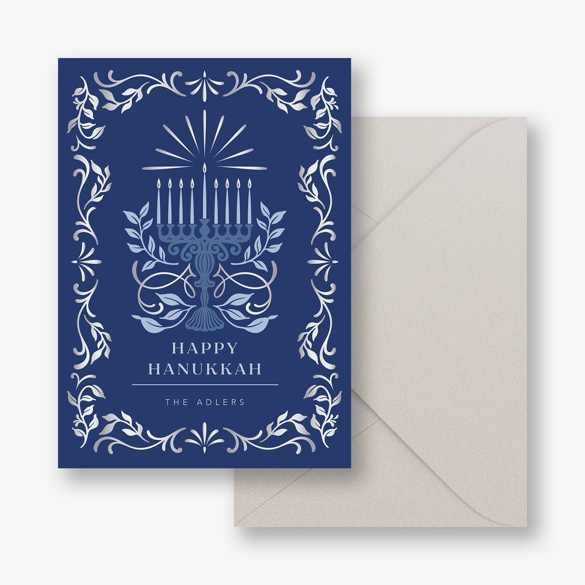 Radiant Menorah Foil Frame Holiday Card - Image 3
