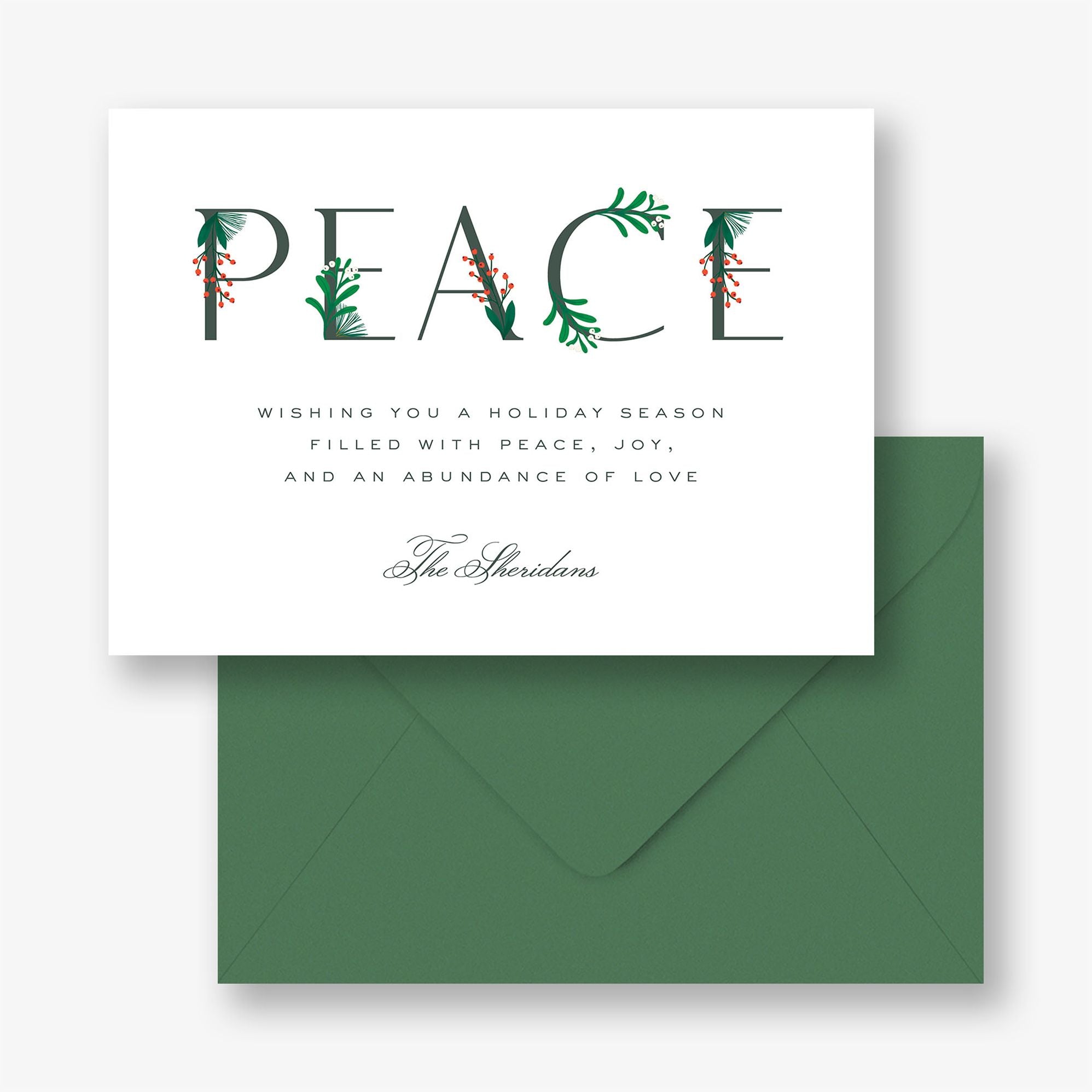 Alternative view of Peaceful Holly Holiday Card