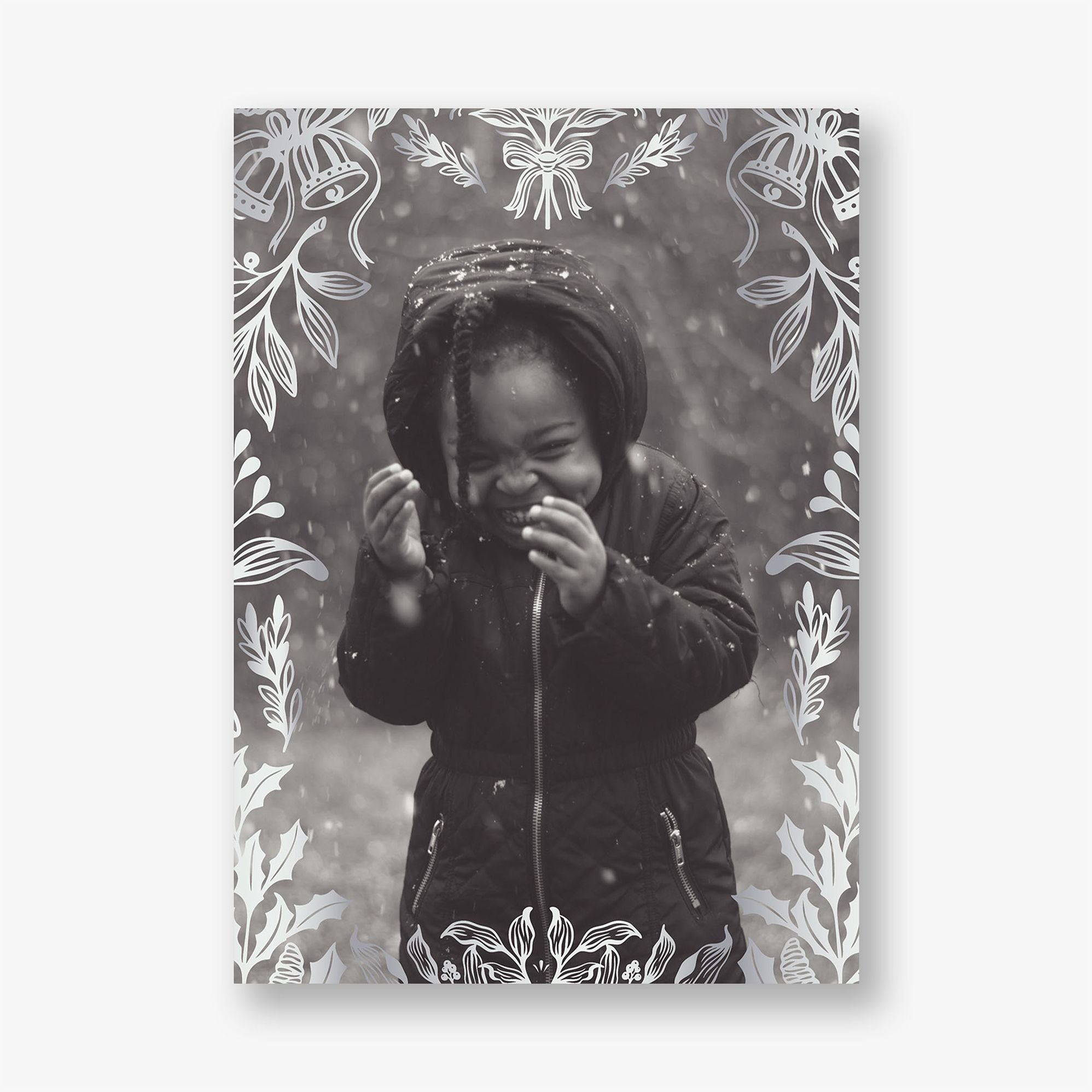 Botanical Bells Foil Frame Holiday Photo Card - Image 4