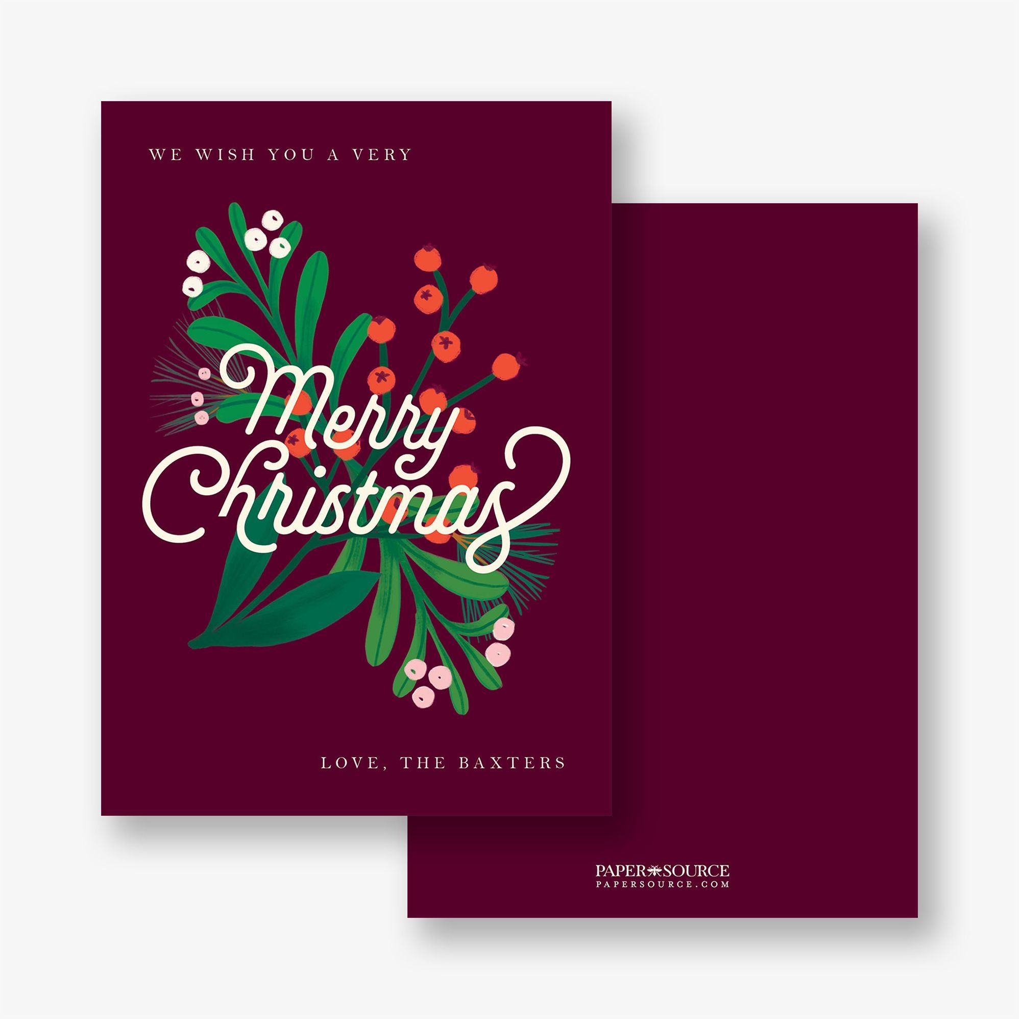 Bold Holly Script Holiday Card - Image 3