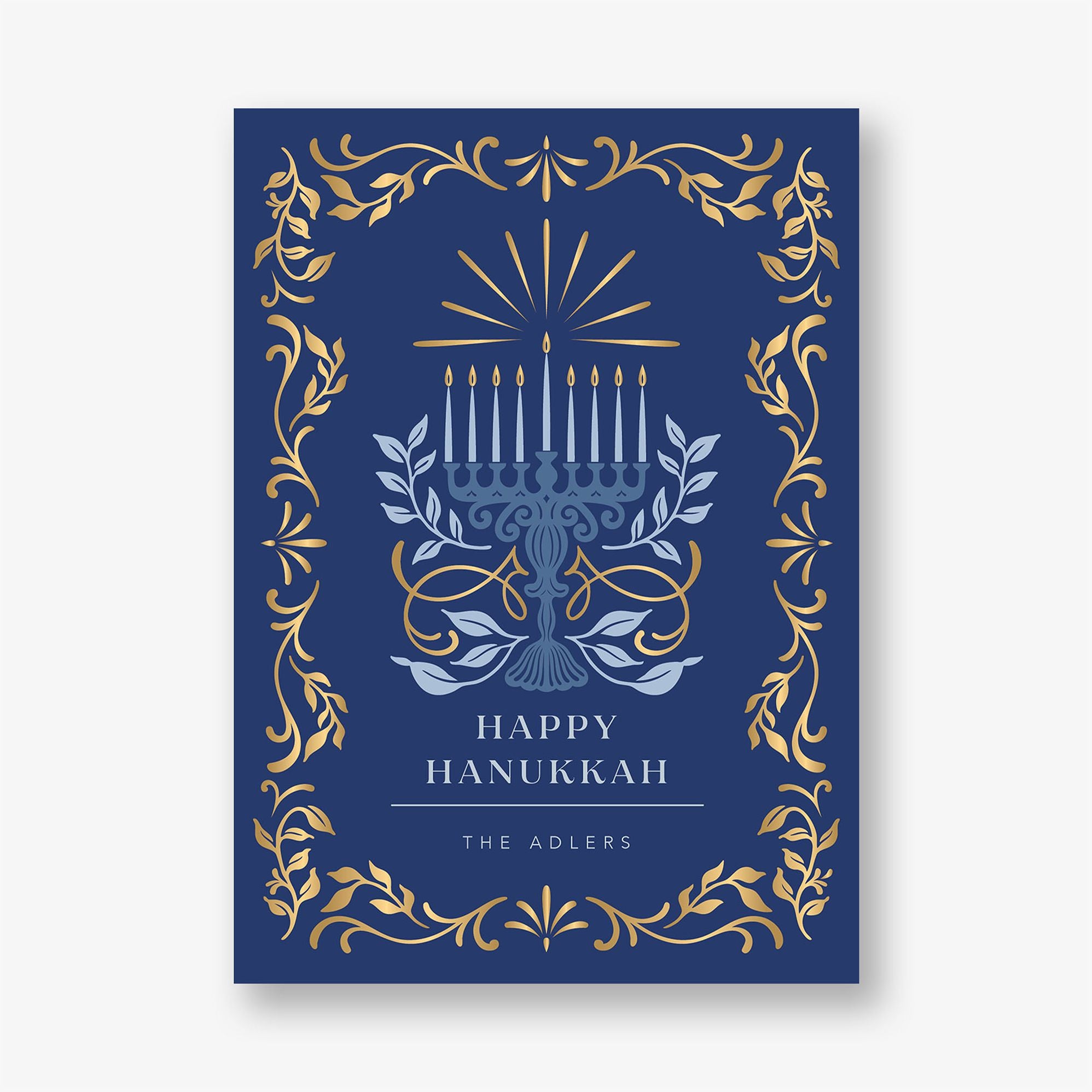 Radiant Menorah Foil Frame Holiday Card - Image 4
