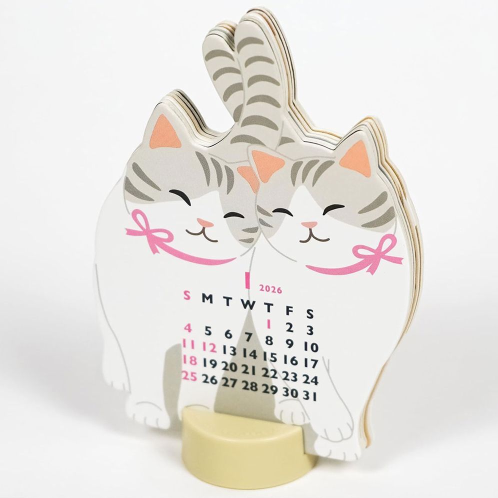 Alternative view of 2026 ANIMAL DIE CUT MINI CALENDAR-TWIN CATS