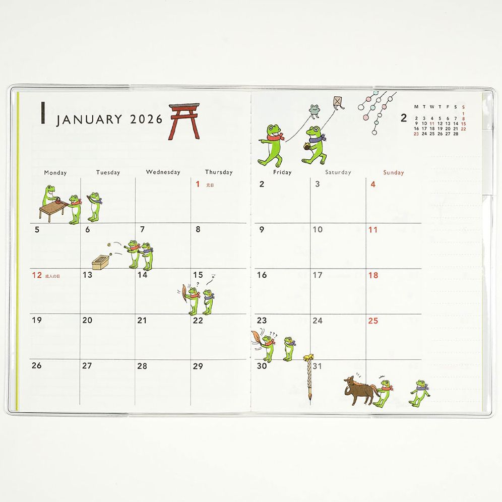 2026 Schedule Diary - FROG TIME A6 Calendar/Memo/Pen Holder - Image 4