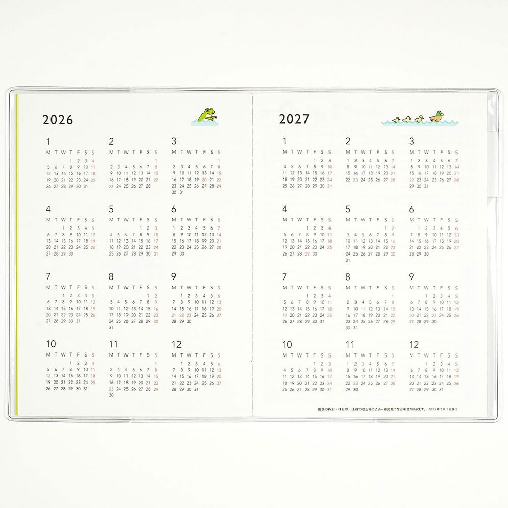 2026 Schedule Diary - FROG TIME A6 Calendar/Memo/Pen Holder - Image 5