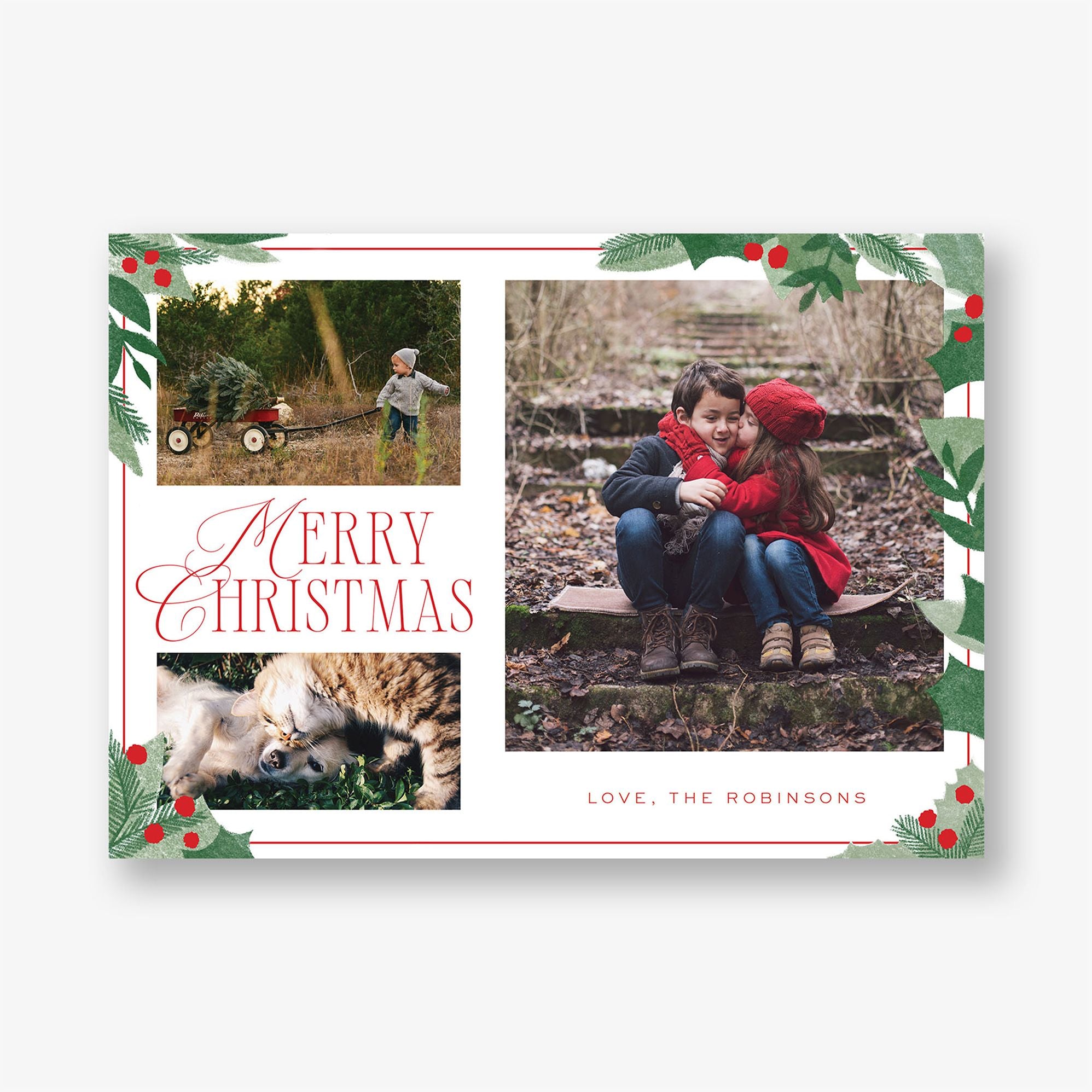 Alternative view of Holly Holiday Photo Card