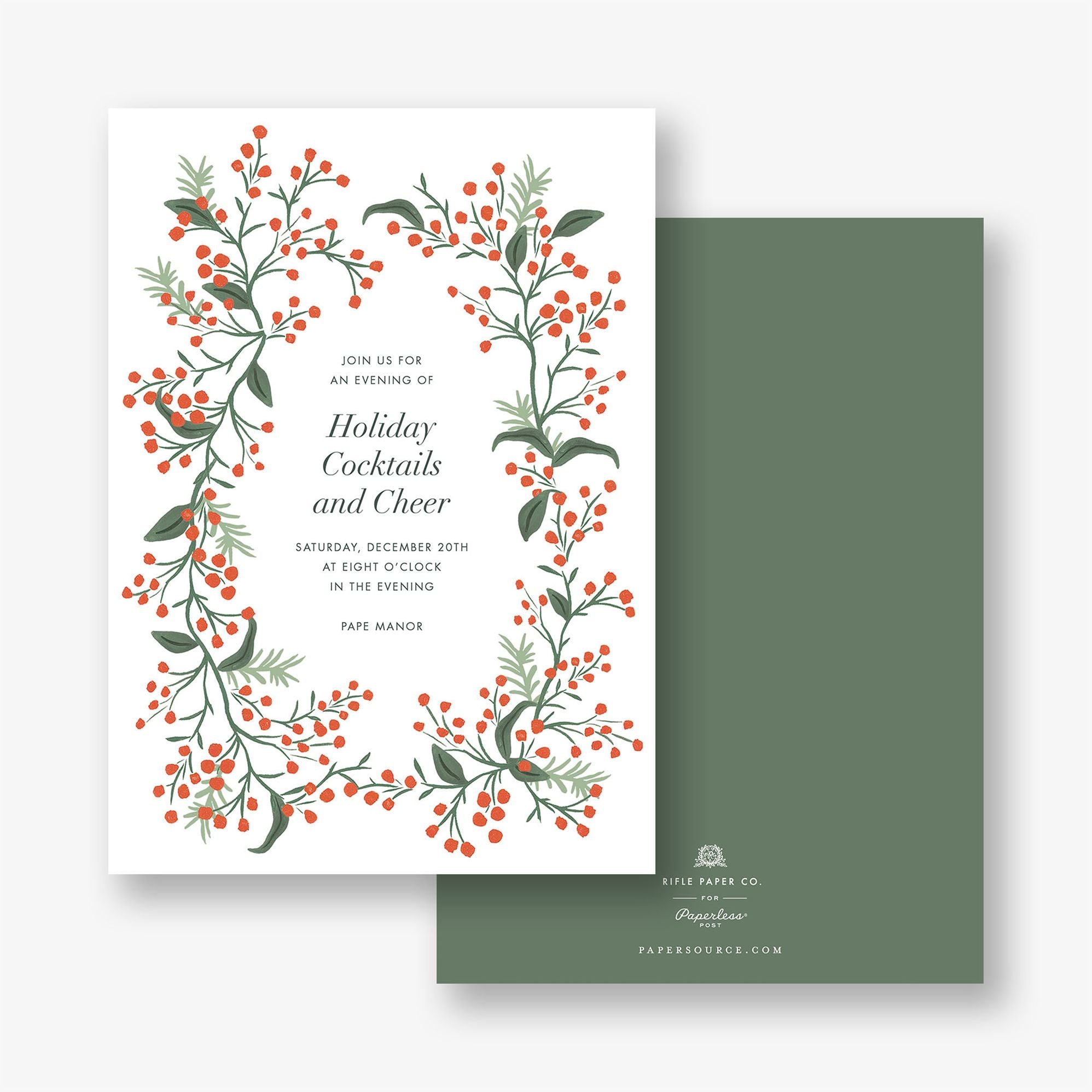 Alternative view of Winterberry Holiday Party Invitation